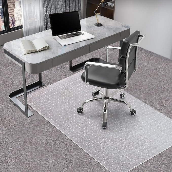 Vicwe Office Chair Mat for Carpeted Floors, 55"X36" Chair Mats with Studs | Carpet Protector Floor Mats for Low and No Pile Carpet, Easy Glide Computer Desk Chair Mat for Home & Offices, Clear by Vicwe
