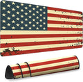 Gaming Desk Mat with Silky Smooth Surface & Exquisite Patterns,31.5x11.8 Inches Large-Sized Mouse Pad, Perfect for Extended Gaming,Work,and Home Office Decor (American Flag 2) by Unknown