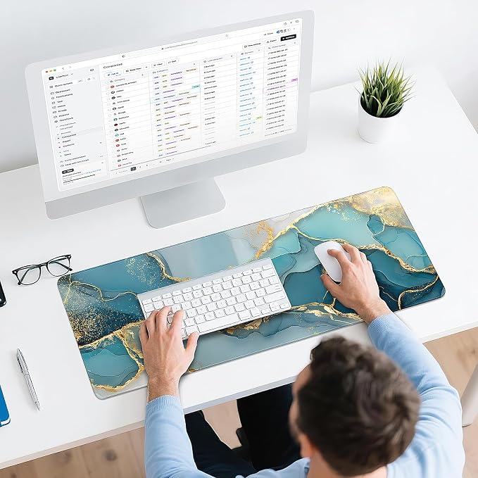 Gaming Mouse Pad - (31.5"×11.8") Marble Large Mouse Pads for Desk - Desk Mat for Keyboard and Mouse with Non-Slip Base, Desks Pad Matfor Game/Office & Home - Image 6