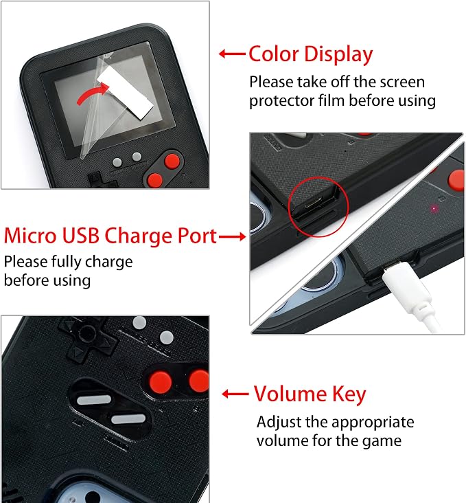 Gameboy Case for iPhone 11 Pro Max,Handheld Retro 36 Classic Games,Color Video Display Game Case for iPhone,Anti-Scratch Shockproof Phone Cover for iPhone Black - Image 7