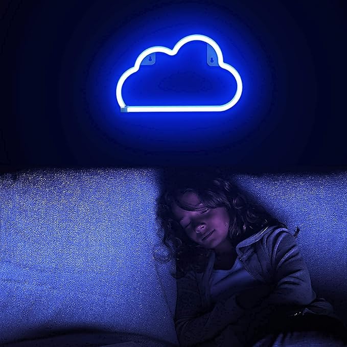 Lumoonosity Cloud Neon Sign, USB Powered Blue Cloud Neon Light with On/Off Switch, Cloud Led Sign for Wall Decor, Aesthetic Hanging Neon Signs, Neon Lights for Bedroom, Living Room, Gaming Room Setup - Image 7