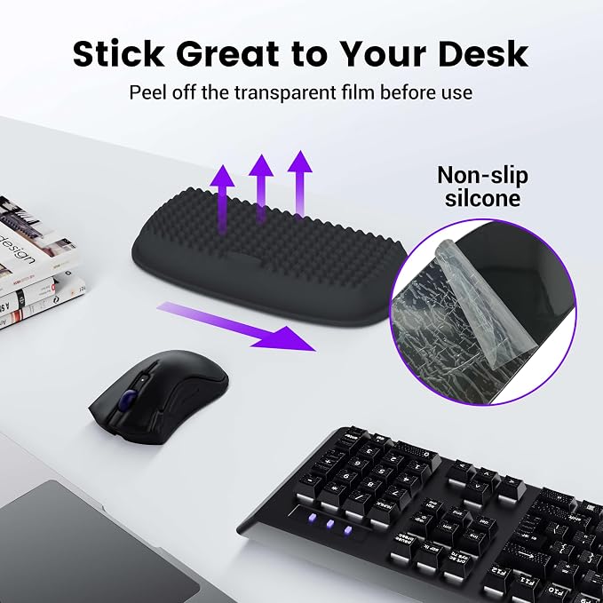 MEKASS Elbow Pad for Desk, Thicken & Large Memory Foam Elbow Rest Padding with Non-Slip, Ergonomic Desk Edge Cushion, Armrest Pad Wrist Rest Comfort Support for Office Home (1 Pcs Black) - Image 5