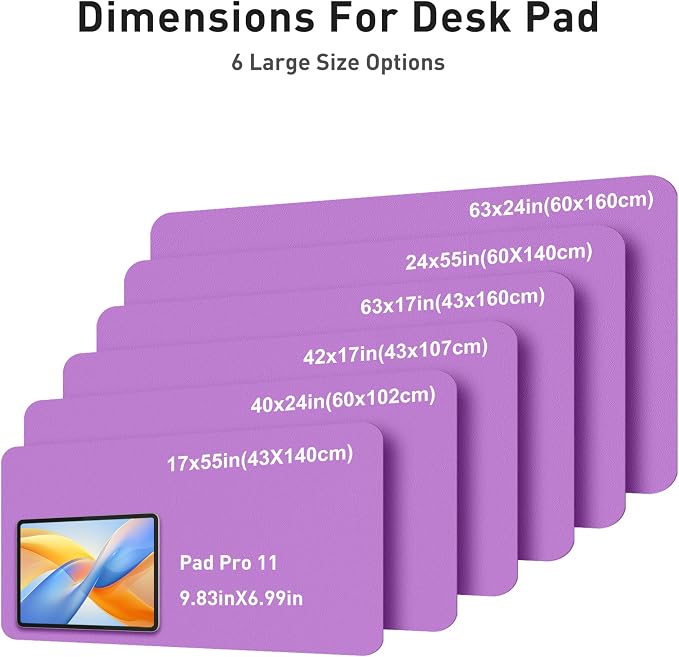 Aothia Faux Leather Desk Mat - Large Mouse Pad, Non-Slip PU Leather Blotter, Waterproof Writing Surface for Office and Home (Iris Violet, 40" x 24") - Image 5