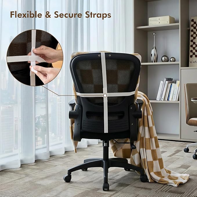 The Chair Blanket for Office,Stay-in-Place Office Blanket for Women Work,3-in-1(Chair Blanket/Seat Cushion/Pillow),Warm Smooth Velvet & Shed-Free,Size S-Khaki - Image 7
