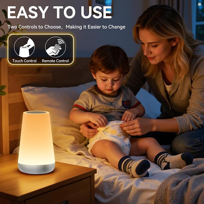 Auxmir Rechargeable Night Light, 13-Color Remote Control Lamp, Silver - Image 4