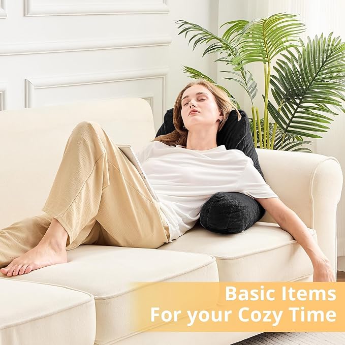 Sasttie Reading Pillow for Bed, Back Pillow for Sitting Up, Black - Image 9