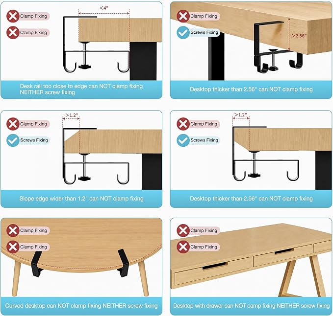 No-Drill Under Standing Desk Cable Management,31.5" L,Beige - Image 6