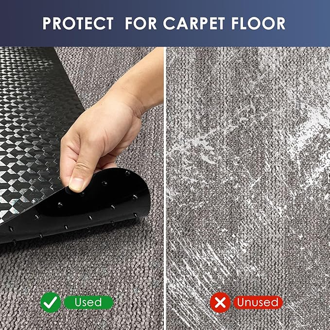 Vicwe Office Chair Mat for Carpet, 48"x36" Heavy Duty Chair Mat with Studs | Anti-Slip Waterproof Carpet Protector, Desk Chair Mat for Rolling Chair, Easy Glide Floor Mat for Gaming, Home, Black - Image 4