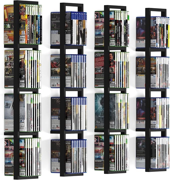 You Have Space Black Floating Shelves for Wall, 34 Inch Video Games, CD, DVD Storage Shelves, Metal Cube Storage Shelf Set of 4 - Image 5