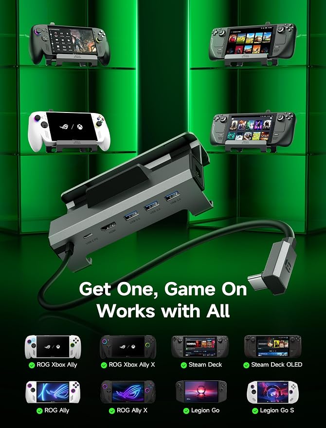 JSAUX 6-in-1 Docking Station for ROG Xbox Ally X/Steam Deck/LegionGo HB0612 - Image 4