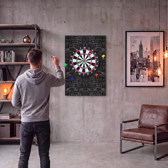 Hahafelt Felt Wood Grain Dart Board Wall Protectors Square Dart Board Backing Tiles Dartboard Backboard Cork Backboards Alternative - Image 5
