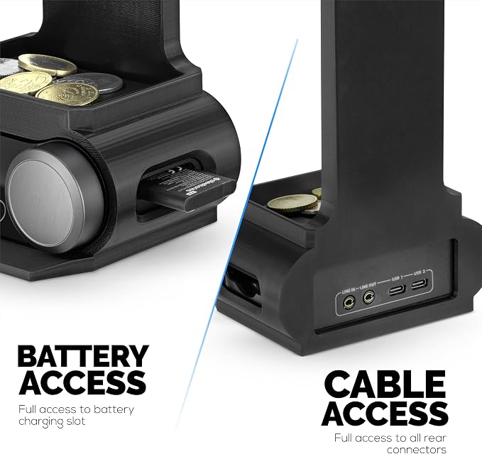BRAINWAVZ Headphone Stand Designed for Steelseries Arctis Nova Pro, Elite and Pro Omni Wireless Headsets with Dock for the Wireless Base Station (HPS01) - Image 7
