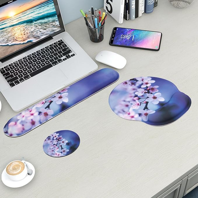 Mouse Pad and Keyboard Wrist Rest Support,Ergonomic Mouse Pad Set - Image 5