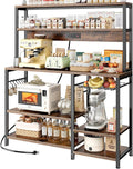 SUPERJARE Bakers Rack with Power Outlet, 47.2 Inches Coffee Bar with Basket by SUPERJARE
