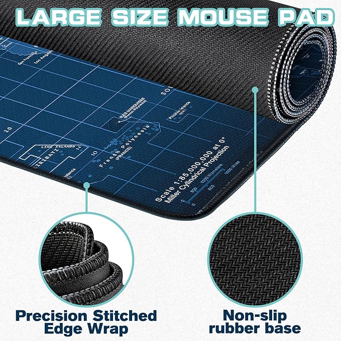Mouse Pad Gaming - Desk Mat for Keyboard and Mouse - Large Mouse Pads for Desk, Gaming Mousepad with Non-Slip Base, Desks Pad (31.5" X 11.8") for Game, Office and Home - Image 2