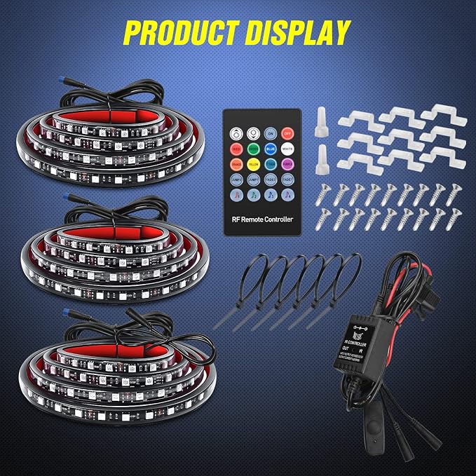 Nilight 3PCS 60 Inch RGB Truck Bed Light Strip 270 LED Neon Accent LED - Image 9