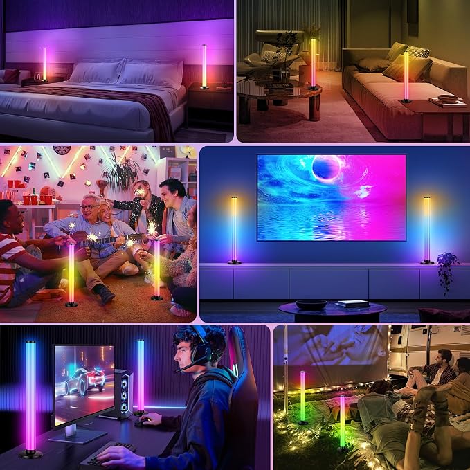 RGB Light Bars 360° FullScreen Illumination 2x16.5-inch Music Sync for Room - Image 7