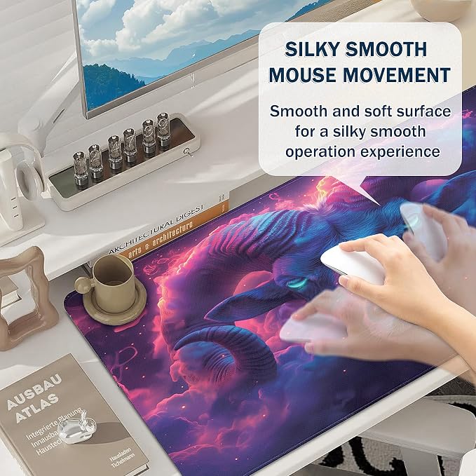 Mouse Pad Gaming - Desk Mat for Keyboard and Mouse - Large Mouse Pads for Desk, Gaming Mousepad with Non-Slip Base, Desks Pad (31.5" X 11.8") for Game, Office and Home - Image 4