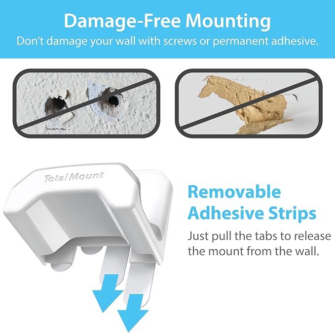 TotalMount Gaming Headset Hanger – Removable Adhesive Strips (White) - Image 3
