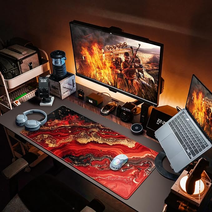 Canjoy Gaming Mouse Pad, 31.5x15.7in Large Mouse Pads for Desk Keyboard Pad | Desk Mat for Keyboard and Mouse Computer Big Full Size Desk Pad with Non-Slip Rubber Base and Stitched Edge for Home Office - Image 7