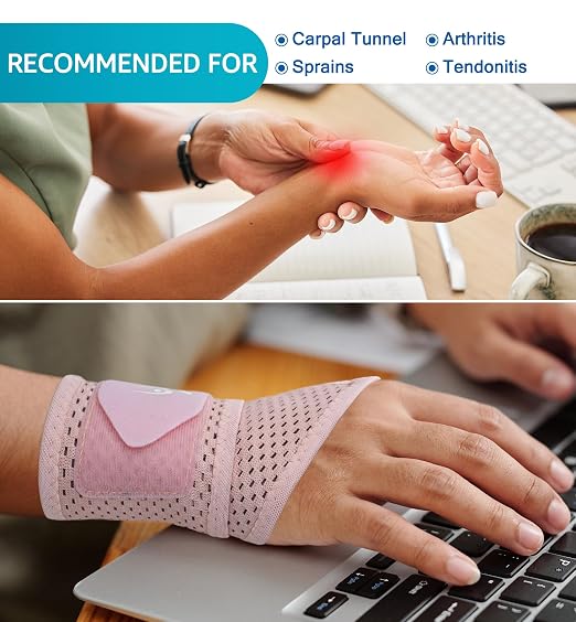 HiRui 2-Pack Ultra-Thin Mesh Wrist Wraps - Breathable, Adjustable Wrist Support for Workouts & Daily Use - Unisex Wrist Brace for Pain Relief, Tendonitis, Carpal Tunnel - One Size Fits All (Pink) - Image 3