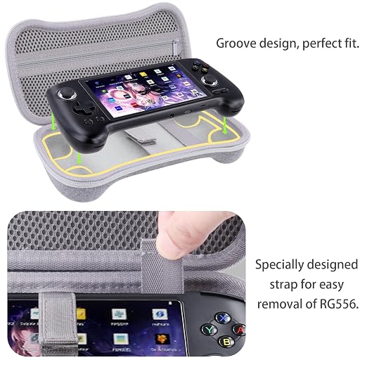 khanka Hard Travel Case Replacement for Anbernic RG556 Retro Handheld Game Console,Case Only. (Grey) - Image 7