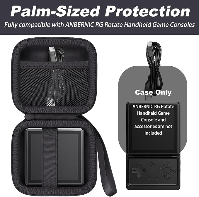 khanka Hard Case for Anbernic RG Rotate Handheld Game Console,Black - Image 5