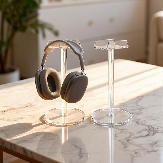 Acrylic Desktop Headphone Holder, Countertop Accessories Stand,Universal for All Music Gaming Headsets 1 Pack(DP015) - Image 5