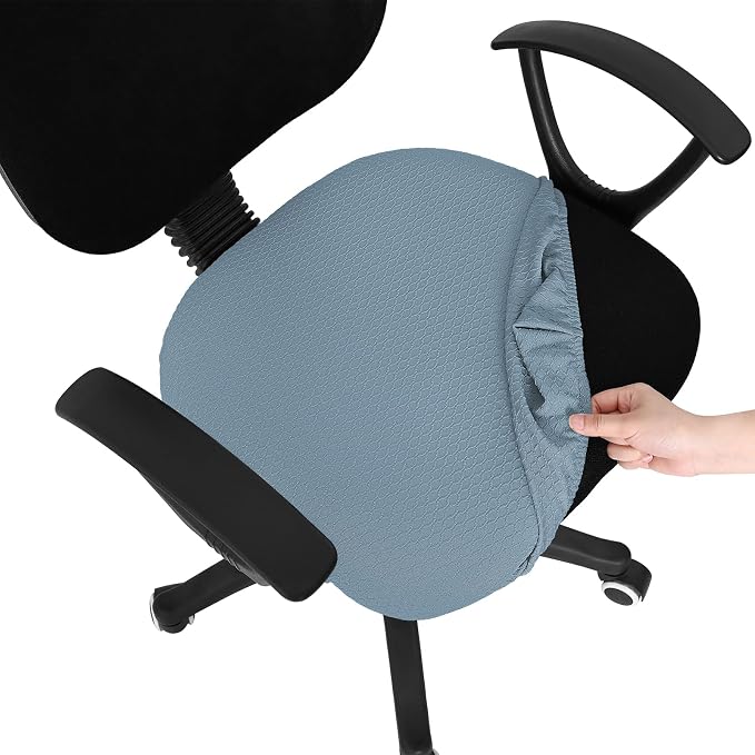 Smiry Office Computer Chair Seat Covers for Desk, Anti-dust Protector | Stretch Jacquard Removable Washable Desk Chair Seat Cushion Protectors, Airy Blue by Smiry