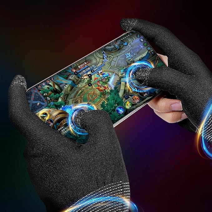 Ptwola Ultra-Thin Mobile Gaming Gloves Touchscreen Gaming Gloves Anti-Sweat Mobile Finger Sleeve Breathable - Image 6