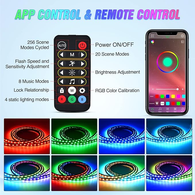 Nilight Truck Bed Light Strip RGB-IC LED Bar 2PCS 60 inch Cargo Lighting - Image 3