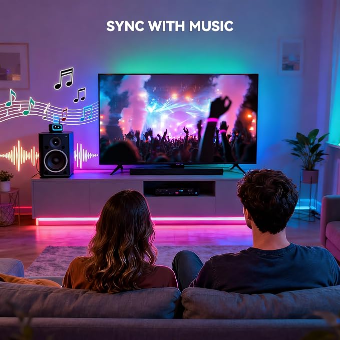 MIWISE RGB COB LED Strip Light 32.8ft/10m,Color Changing Dimmable Super Bright Strip Light 24V,Work with Alexa/Google Assistant/Tuya Multicolor Flexible Tape Light,for TV,Bedroom,Party DIY Decoration - Image 2