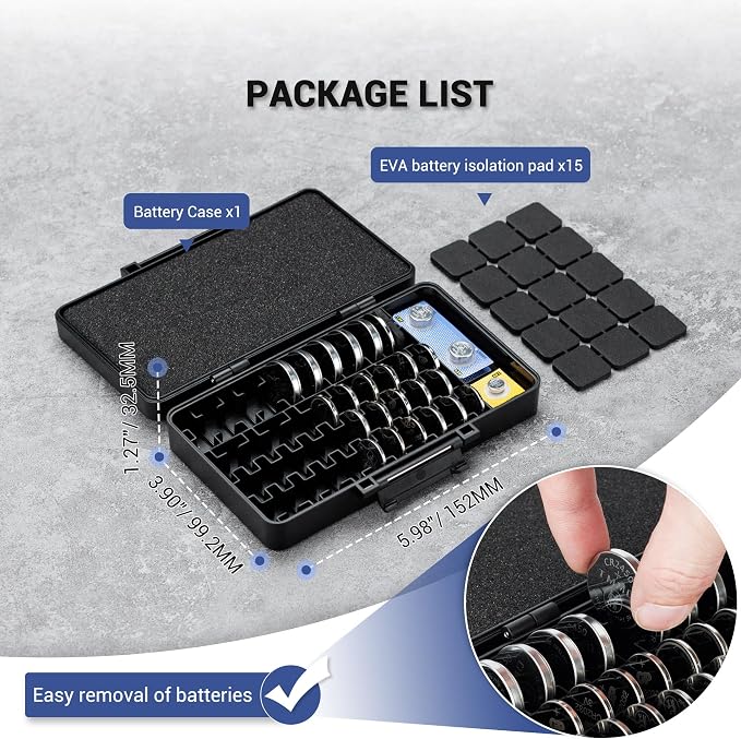 KIWIFOTOS 42 Slots Coin Cell Battery Case for CR2032 CR2025 LR44 - Image 6