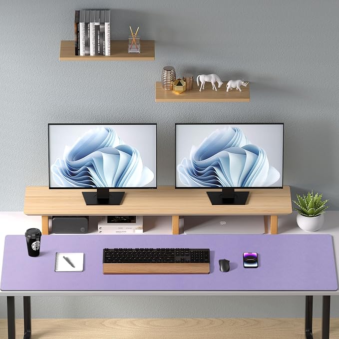 Aothia Faux Leather Desk Mat – Large Mouse Pad, Non-Slip PU Leather Blotter, Waterproof Writing Surface for Office and Home (Lavender, 47.2" x 23.6") - Image 9