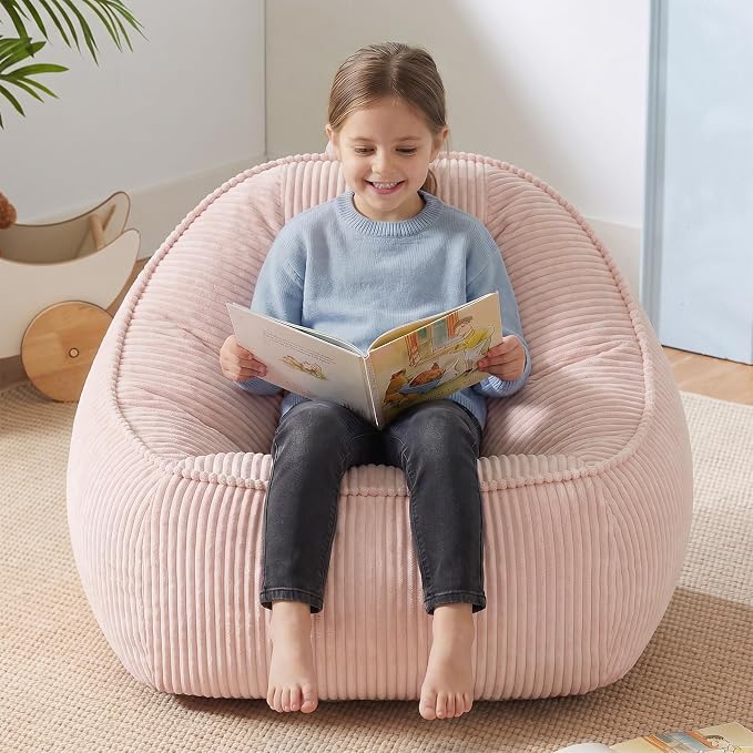 HUGHEAVEN Comfy Kids Bean Bag Chair, Soft Bean Bag Seat for Boys and Girls | Bean Bag Chair for Kids, Cozy Reading Chair & Stuffed Floor Sofa, Floor Chair for Gaming, Reading, Lounging & TV by HUGHEAVENBeanBagChairs