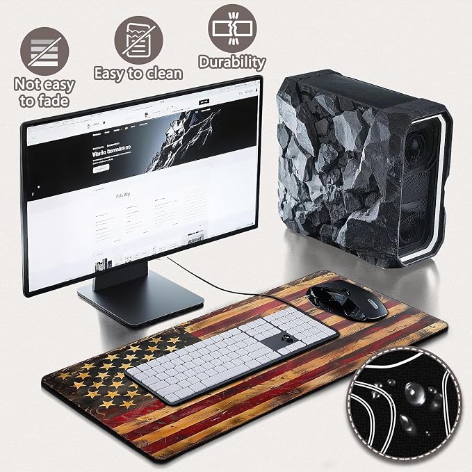 Mouse Pad Gaming - Desk Mat for Keyboard and Mouse - Large Mouse Pads for Desk, Gaming Mousepad with Non-Slip Base, Desks Pad (31.5" X 11.8") for Game, Office and Home - Image 4