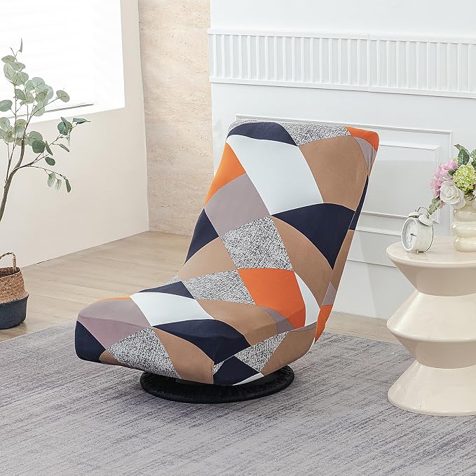 Stretch Swivel Floor Gaming Chair Slipcover - Printed Reclining Folding Protective Lounge Rocker Seat Cover,1 Pack,10 by BSYMDH