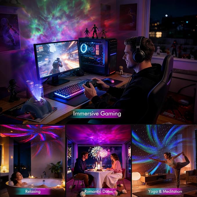 Rossetta Dual Lens Galaxy Star Aurora Projector Night Light for Bedroom - Image 8