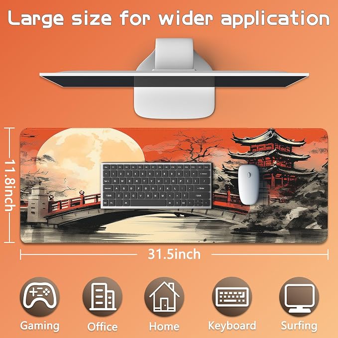 Mouse Pad Gaming - Desk Mat for Keyboard and Mouse - Large Mouse Pads for Desk, Gaming Mousepad with Non-Slip Base, Desks Pad (31.5" X 11.8") for Game, Office and Home - Image 5