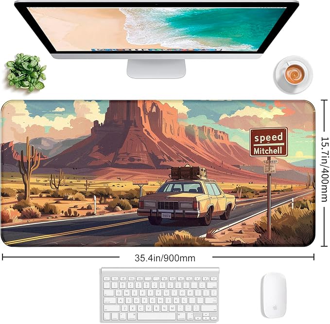 Natural Mountain View Gaming Computer Keyboard Pad, Computer Mouse Pad | Large Extended Mouse Pad; Full Desk Coverage; Waterproof Coating; Stable Anti-Slide Base For Gaming, Office, Study Daily Use - Image 2