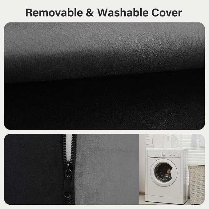 Vekkia 25" Reading Pillow for Bed with XL Side Pockets for Tall Adults | 60° Wedge Back Support, Built-in Armrests, Washable Cover,Idea for TV,Gaming,Working,Nursing,Recovery in Bed&Floor,Black/Gray - Image 7