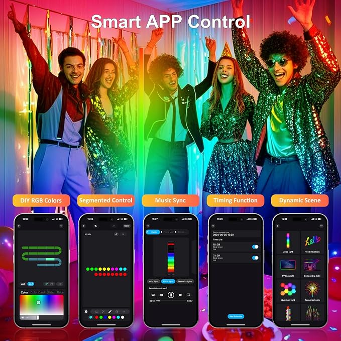 MIHEAL Corner Floor Lamp - Smart RGB LED Corner Lamp with App and Remote Control, 16 Million Colors & 68+ Scene, Music Sync, Timer Setting -for Living Rooms, Bedrooms, and Gaming Rooms - Image 4