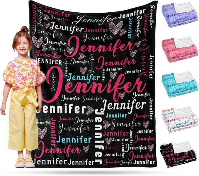 Ship Next Day, Custom Name Blanket - Printed in USA, Personalized Baby Blankets for Girls, Baby Blanket with Name, Ultra-Soft Cozy Fleece Blankets, Gifts for Boys & Girls Kids Teen Girl New Mom by Unknown