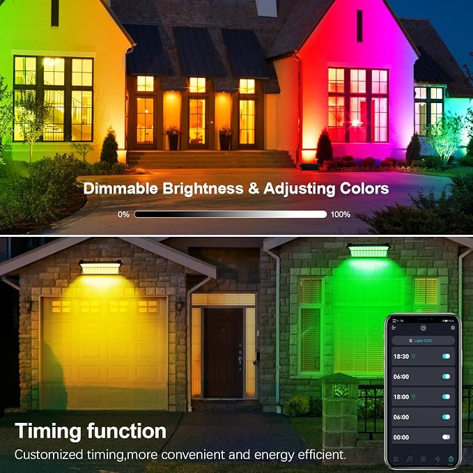 2 Pack 120W Stage Light Bar, RGBCW Smart LED Uplighting, Outdoor Wall Washer, IP66 Waterproof RGB Bar With APP Control, Wash Lights With Timing, DJ Light for Festival, Wedding, Party - Image 5