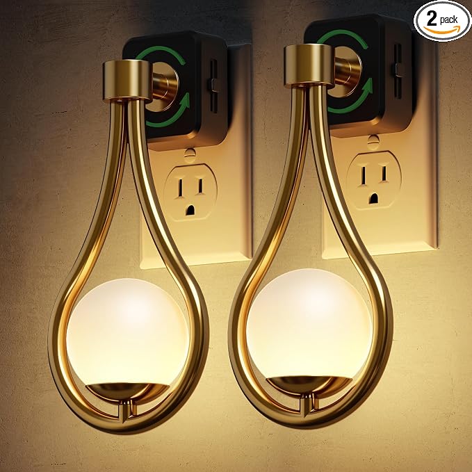 L LOHAS LED Night Lights Plug Into Wall 2 Pack, Dusk to Dawn Sensor by LLOHASLED