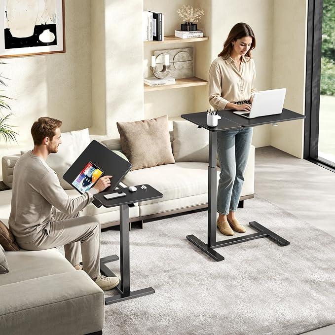 DUMOS Small Standing Desk, Rolling Desk, Laptop Table - Image 2