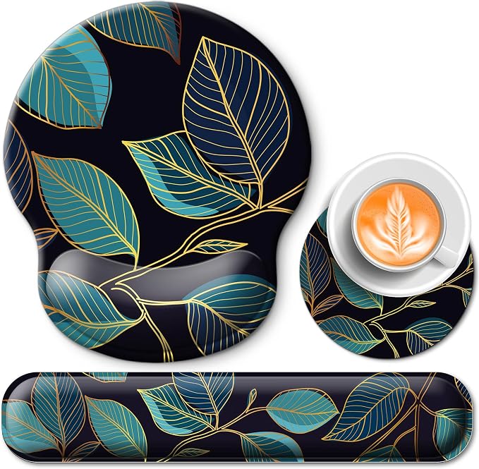 Mouse Pad and Keyboard Wrist Rest Support,Ergonomic Mouse Pad Set by Wiabsi