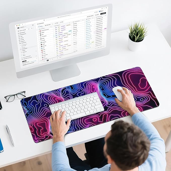 Gaming Mouse Pad - (31.5"×11.8") Topographic Large Mouse Pads for Desk - Desk Mat for Keyboard and Mouse with Non-Slip Base, Desks Pad Matfor Game/Office & Home - Image 6