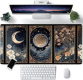 Celestial Lunar Nature Tarot Card Desk Mat Moon Floral Large Mouse Pad XXL 31.5''X 15.7'' Witch Night Botanical Desk Pad Gaming Mousepad Keyboard Mouse Mat for Laptop Computer Office Decor Gift by CYZFF