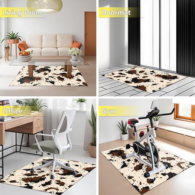 Office Chair Mat for Carpet Hardwood Tile Floor,36"x48" Computer Chair Mat for Rolling Chairs Carpet, Under Desk Non Slip Gaming Rug, Low-Pile Rubber Backing Large Protector Mat,Southwest Cow Print - Image 7